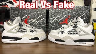 Air Jordan 4 Military Black Real Vs Fake Review.