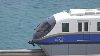 Dubai Palm Jumeirah Monorail Driverless Train - Dubai Monorail View from Atlantis The Palm Balcony