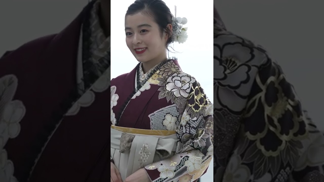 森七菜 ワインレッド/白 牡丹柄 きれいめ おしとやか 正統派古典【通販 