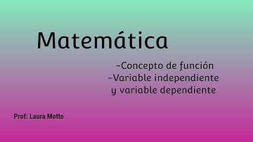 Concepto de función-Variable independiente y variable dependiente.