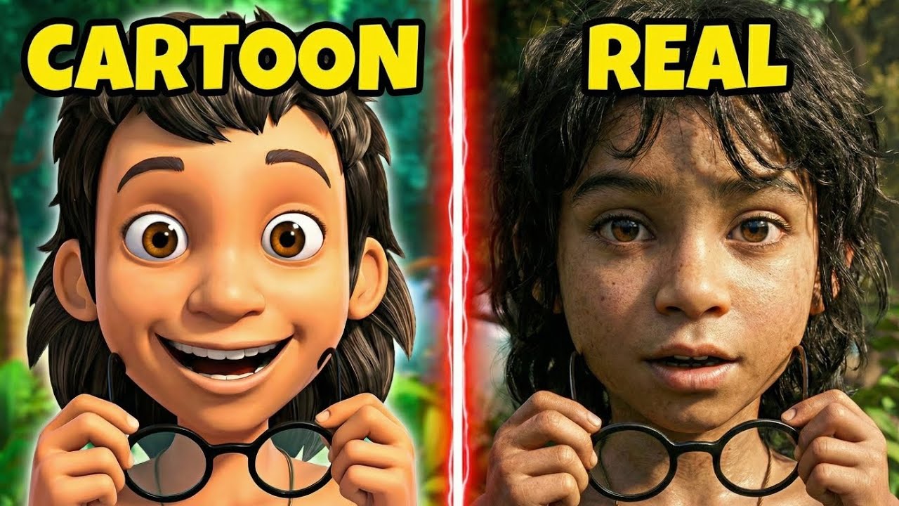 Jungle book characters in real life 😱 | Cartoon vs Reality 