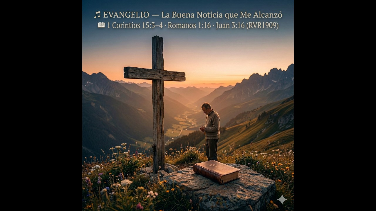 🎵 EVANGELIO — La Buena Noticia que Me Alcanzó📖 1 Corintios 15:3–4 · Romanos 1:16 · Juan 3:16 RVR1909
