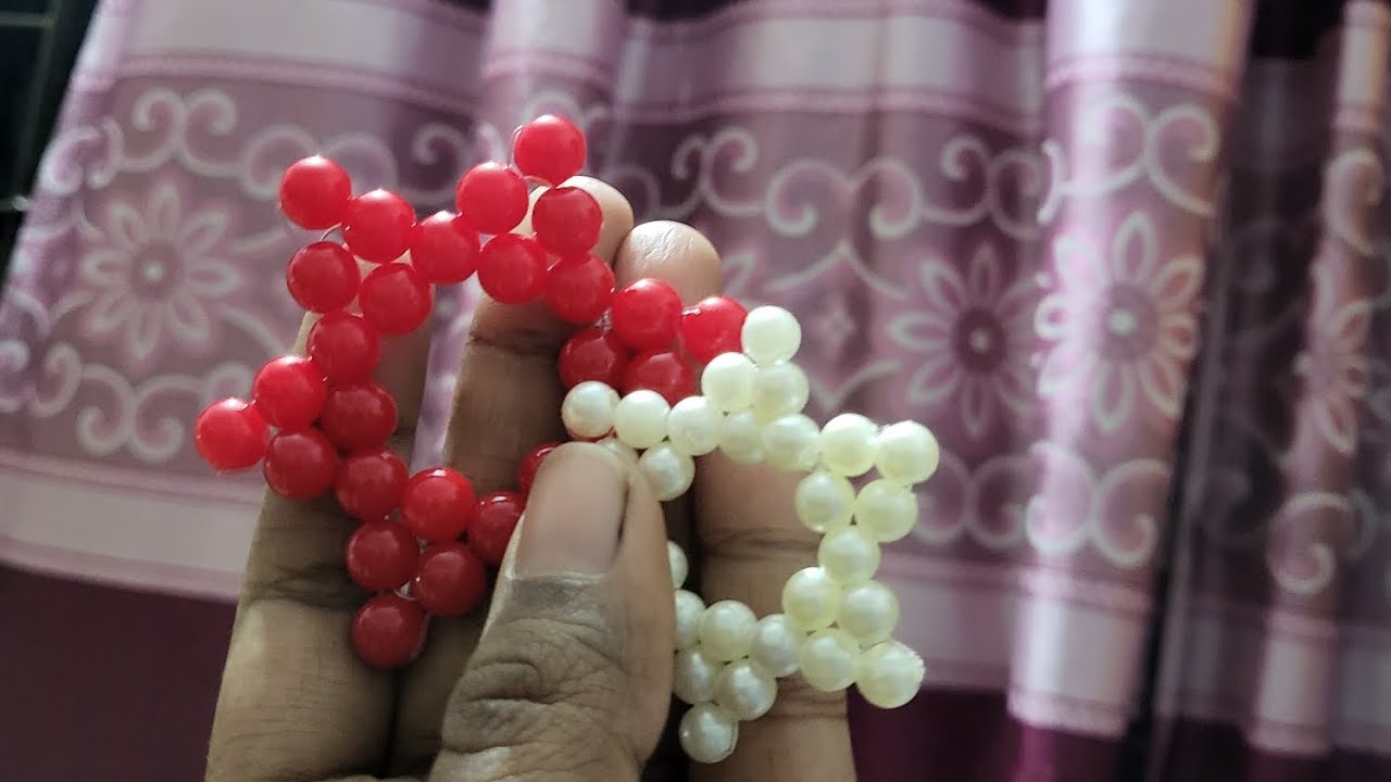 পুঁতি দিয়ে তারা বানানো / making a star with beads tutorial  #subscribe #beads #star #tutorial