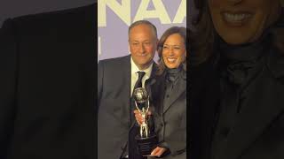 Kamala Harris and Husband, celebrate her Chairman’s Award  at the 2025 NAACP Image Awards 🥹❤️ | VIBE