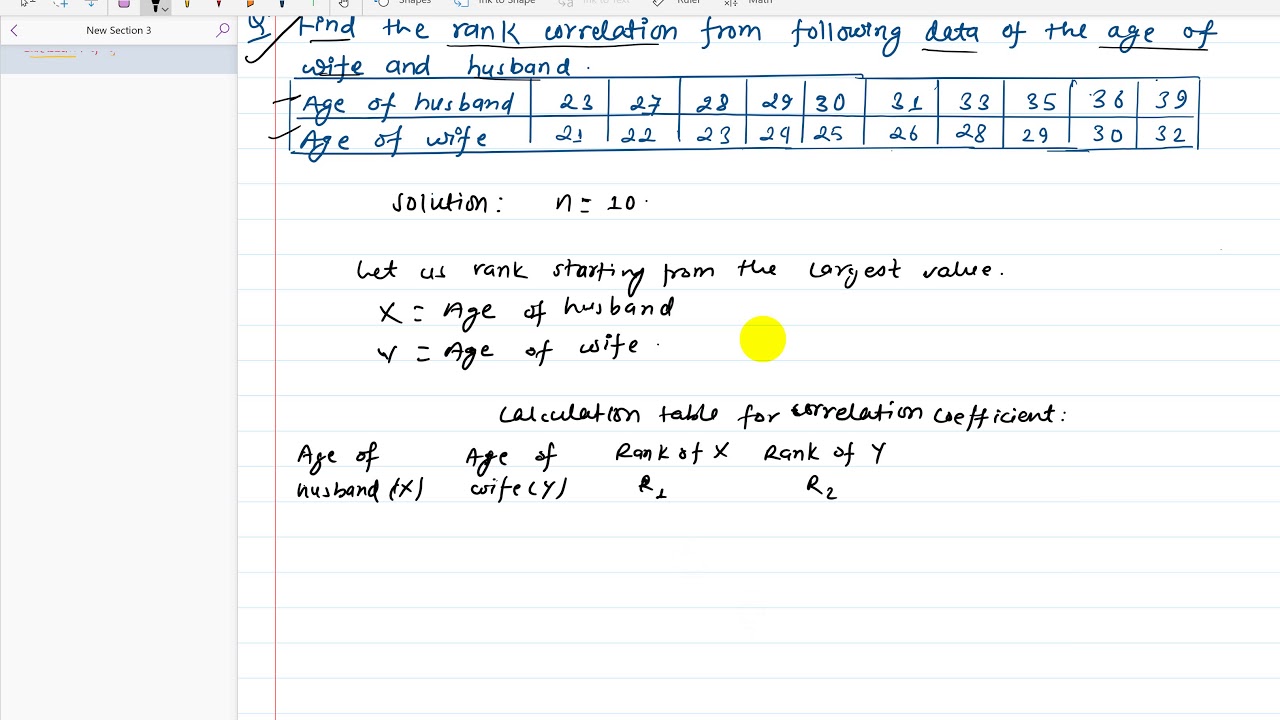 How to Calculate Spearman's rank Correlation Coefficient - YouTube