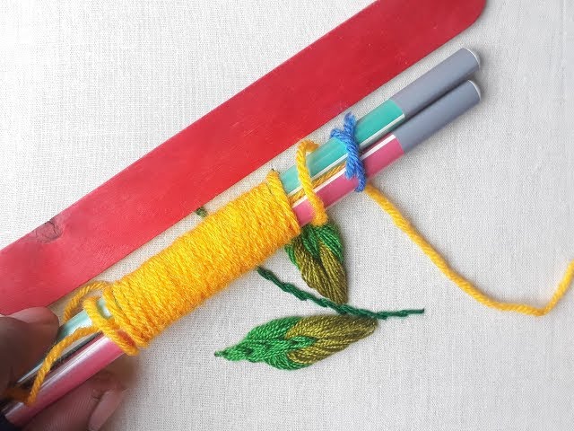 Pencil embroidery trick | Hand embroidery new trick