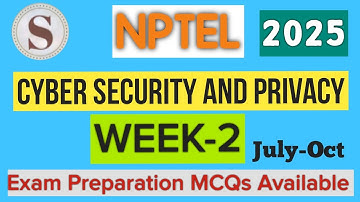 NPTEL Cyber Security and Privacy Week 2 Assignment Answers 2025 | Quiz Solution | #SKumarEdu