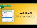 Two-level data validation in Excel - Simple trick