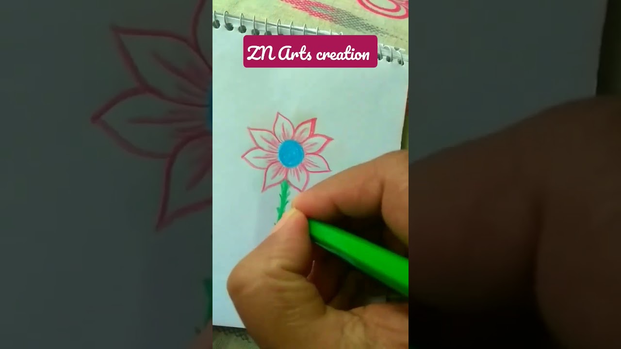 Beautiful flower drawing 😇colourful flower drawing ✅