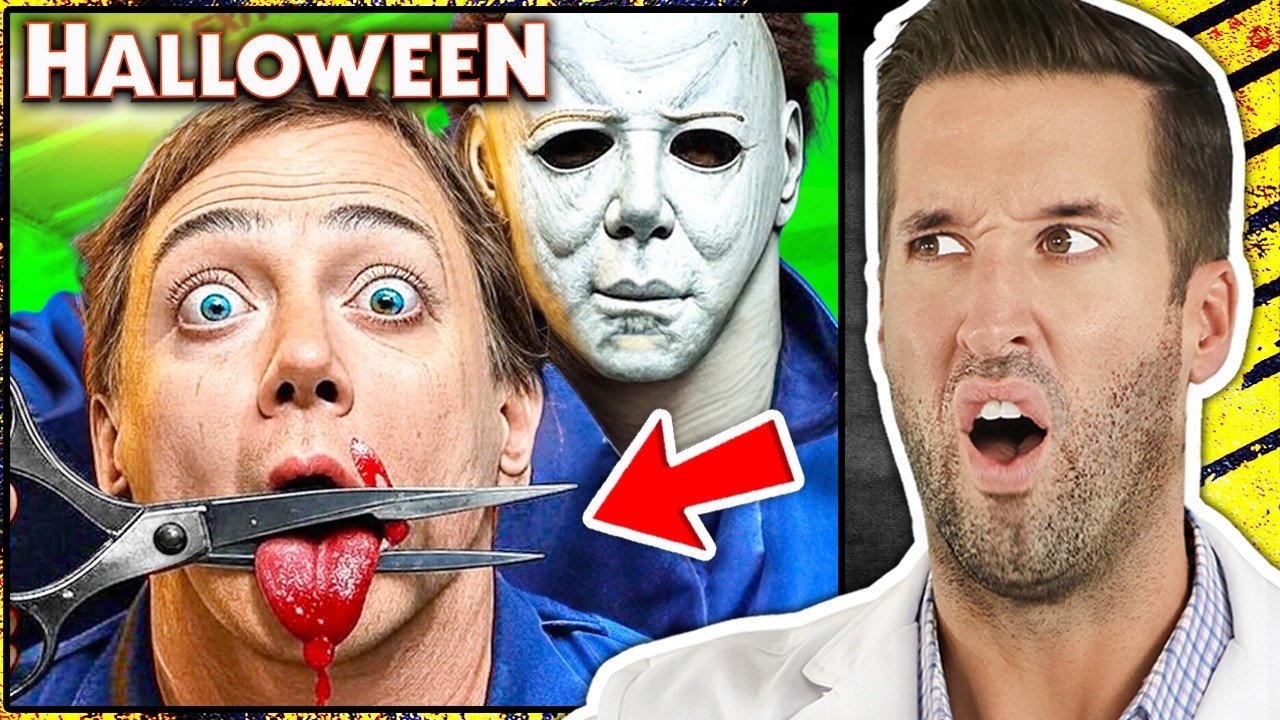 ВРАЧ смотрит на жестокие травмы из фильмов Хэллоуин с Майкл Майерс