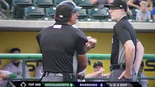 Augusta's Paoloni ejected from game after arguing ball hit him