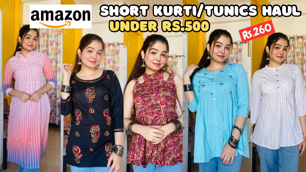 Buy muhuratam Girl's Cotton Regular Tunic Shirt (Kurti-TR-TC-4_Black_32) at  Amazon.in