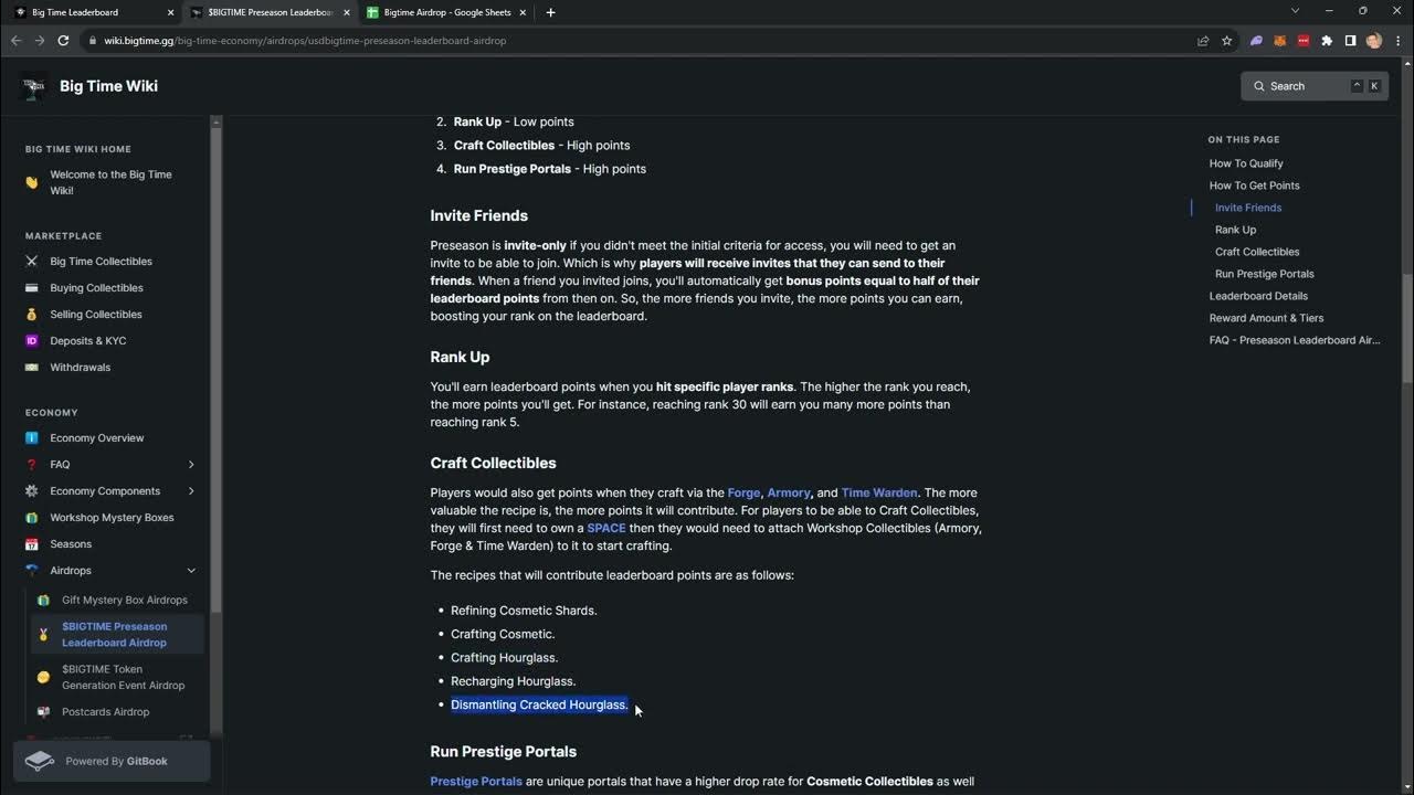 BIGTIME Airdrop - BIGTIME Leader board Explained - BIGTIME CRYPTO 