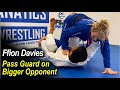How to pass guard on bigger opponent  knee cut when elevated by ffion davies