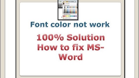 Solved How to Enable Font color not work in Ms word