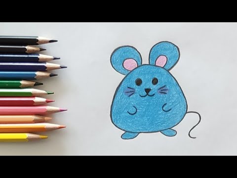 How to draw a cute mouse / Step by step drawing guide of a mouse / Easy ...