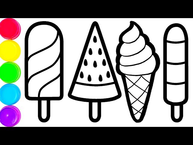 Coloring book for kids ice cream Royalty Free Vector Image