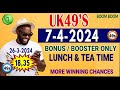 UK 49s Lunch time Booster Ball  UK49s Tea time Bonus Ball prediction today UK49 today Live UK49 Loto