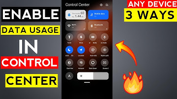 How To Enable Data Usage In Control Center On Any Device 😯 || mi control center data usage