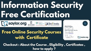 Information Security Course with Certificate | Network Security Free Certification - Saylor Academy