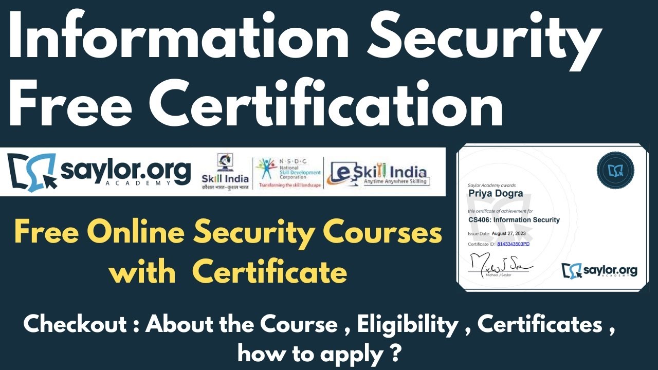 Information Security Course with Certificate Network Security Free