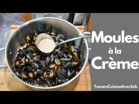 RECETTE de MOULES à la CRÈME et au VIN BLANC (tousencuisineavecseb)