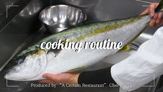 Cooking video of handling and cooking 'Hiramasa'/Yellowtail/SASHIMI/Japanese food