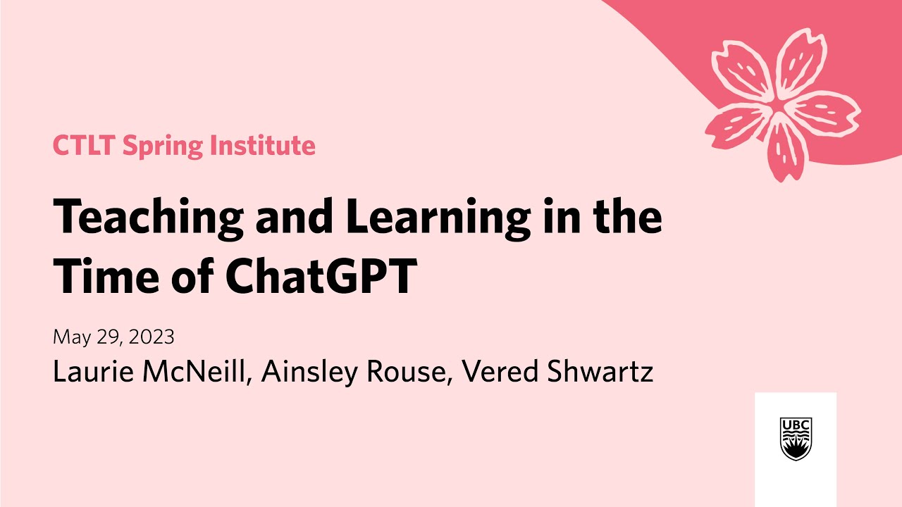 Teaching and Learning in the Time of ChatGPT - YouTube