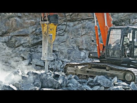 Rock Breaker working in mines - Tata Hitachi - Epiroc - Atlas