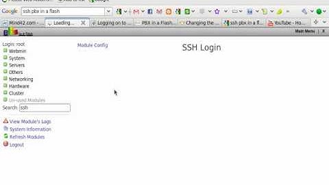 webmin ssh applet does not appear to work on PIAF