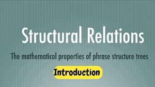 SYNTAX 01- Structural Relations - Basic Terms Profile