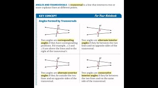 Geometry Week 3 D.3 Transversals: name angle pairs Wealth