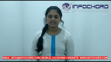 Training cum internship program at Infochord Hyderabad, Internship feedback by our Intern