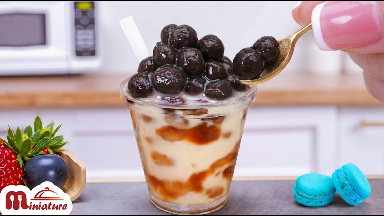 🧋 So Sweet Mini Boba Milk Tea With Tapioca Pearls Making Ideas | ASMR Cooking Mini Food