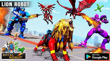 Royal Lion Robot Games- Dragon Robot Transform War by Game Inferno , Android Gameplay.