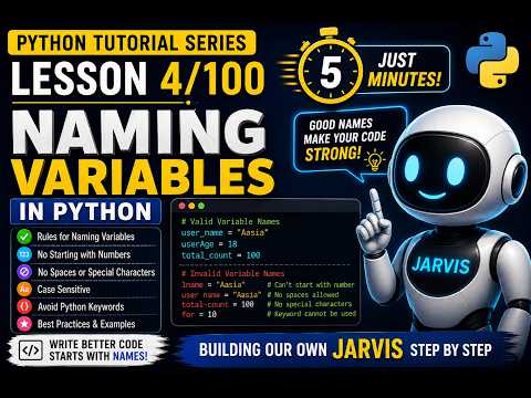 Python Tutorial for Beginners | Lesson 4/100 — Naming Variables in Python|Think With Ash