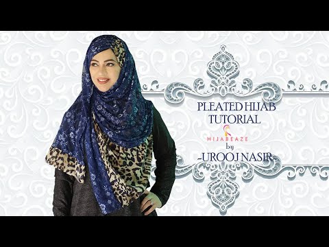 Pleated Hijab Tutorial  Hijabeaze by Urooj Asif - YouTube