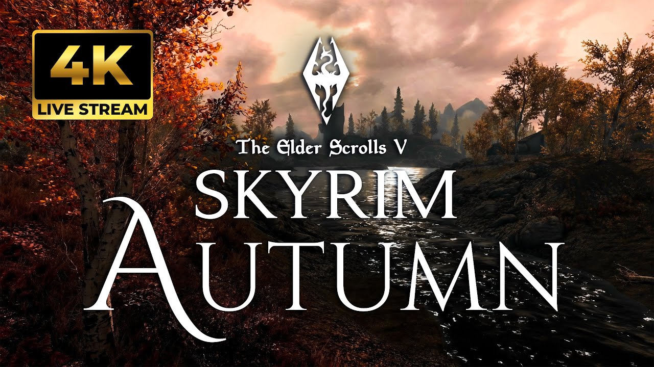 Skyrim Autumn Ambience – Relaxing Jeremy Soule Music for Deep Sleep, Mind Healing & Peace | 4K LIVE