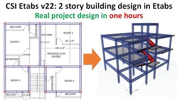 CSI Etabs v22 - 2 story building design in etabs - Real project design in one hour
