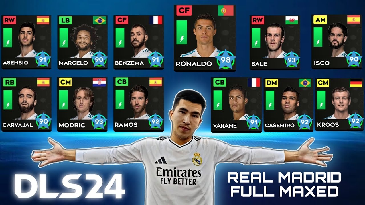 #dls24 REAL MADRID 2018 TARKIBINI FULL HOLATGA KELTIRAMIZ 🤯🤯 RONALDO 98 BALE 93 RAMOS 92 OSCO 90...