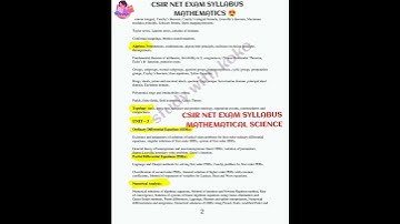 CSIR/UGC NET Exam syllabus for PART(B&C) MATHEMATICAL SCIENCES#csir #csirnet#csirjrf#studywithkoko