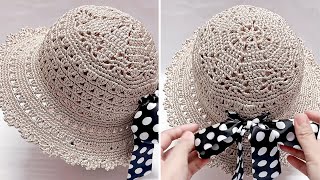 How to Crochet Hat  Super Easy and Beautiful Crochet Summer Hat For Beginner