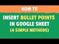 How to insert bullet points in google sheets keyboard shortcut  formula