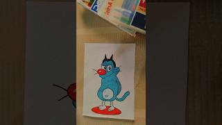 Oggy✏️💙Which cartoon character should I draw next? 🤔 Comment below! 👇#Oggy #colours #Drawing #Art