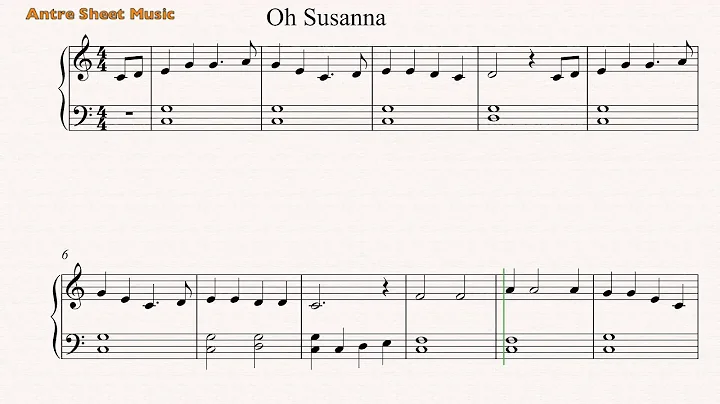 Oh Susanna- Easy Piano Sheet Music