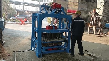 How to operation qtj4-40 concrete hollow block making machine #blockmachine