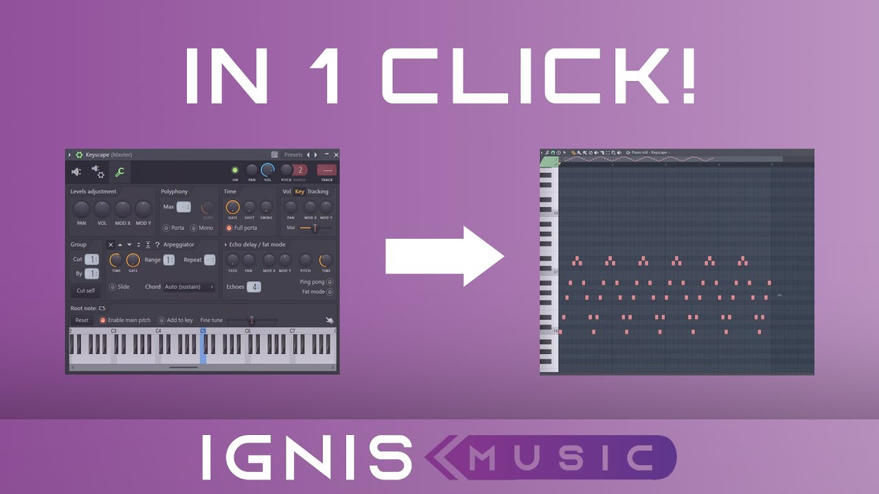 FL Studio: arpeggiator pattern to MIDI in one CLICK! - YouTube