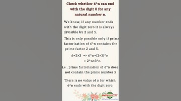Real Numbers||Check whether 6^n can end with the digit 0 for any natural number n|| Class 10