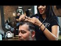Relaxing Hard Part Taper Haircut  | Barbon's Barbershop