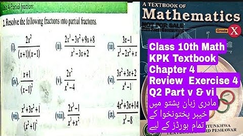10th Class Math | Chapter 4 Review Exercise 4 Question 2 Part v & vi | KPK Textbook | QAS Edu